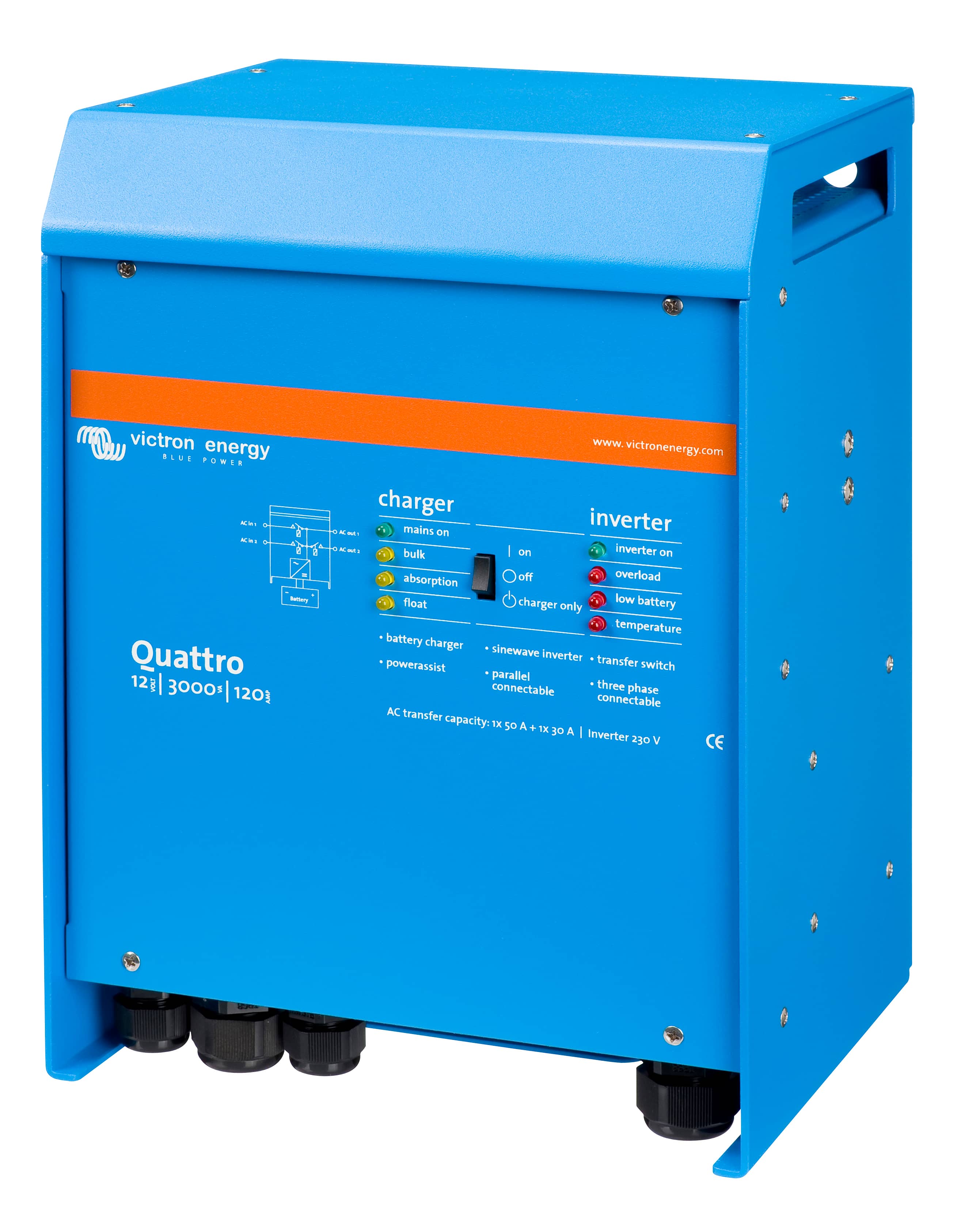 Quattro 12V 3000VA 120A 230VAC (left) thumbnail