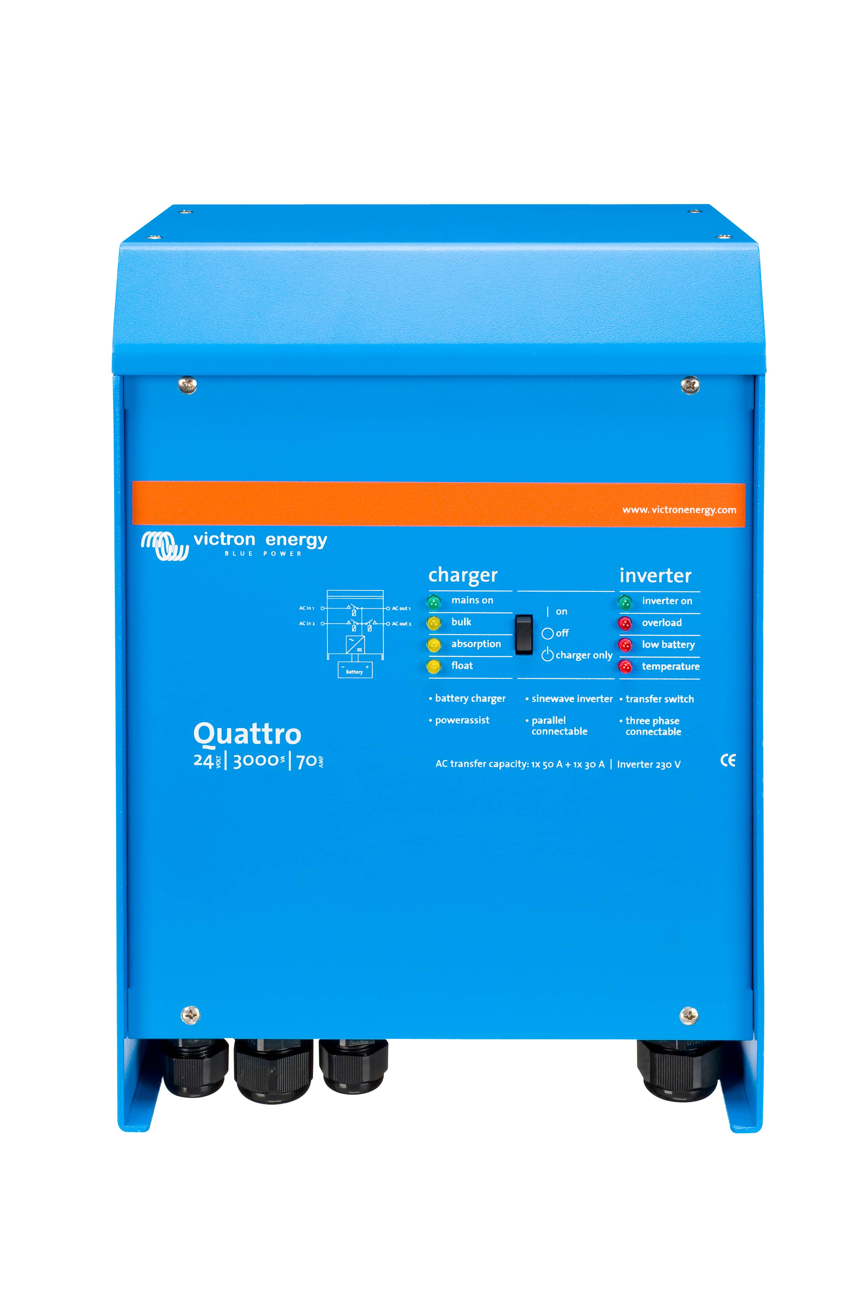 Quattro 24V 3000VA 70A 230 VAC (front) thumbnail