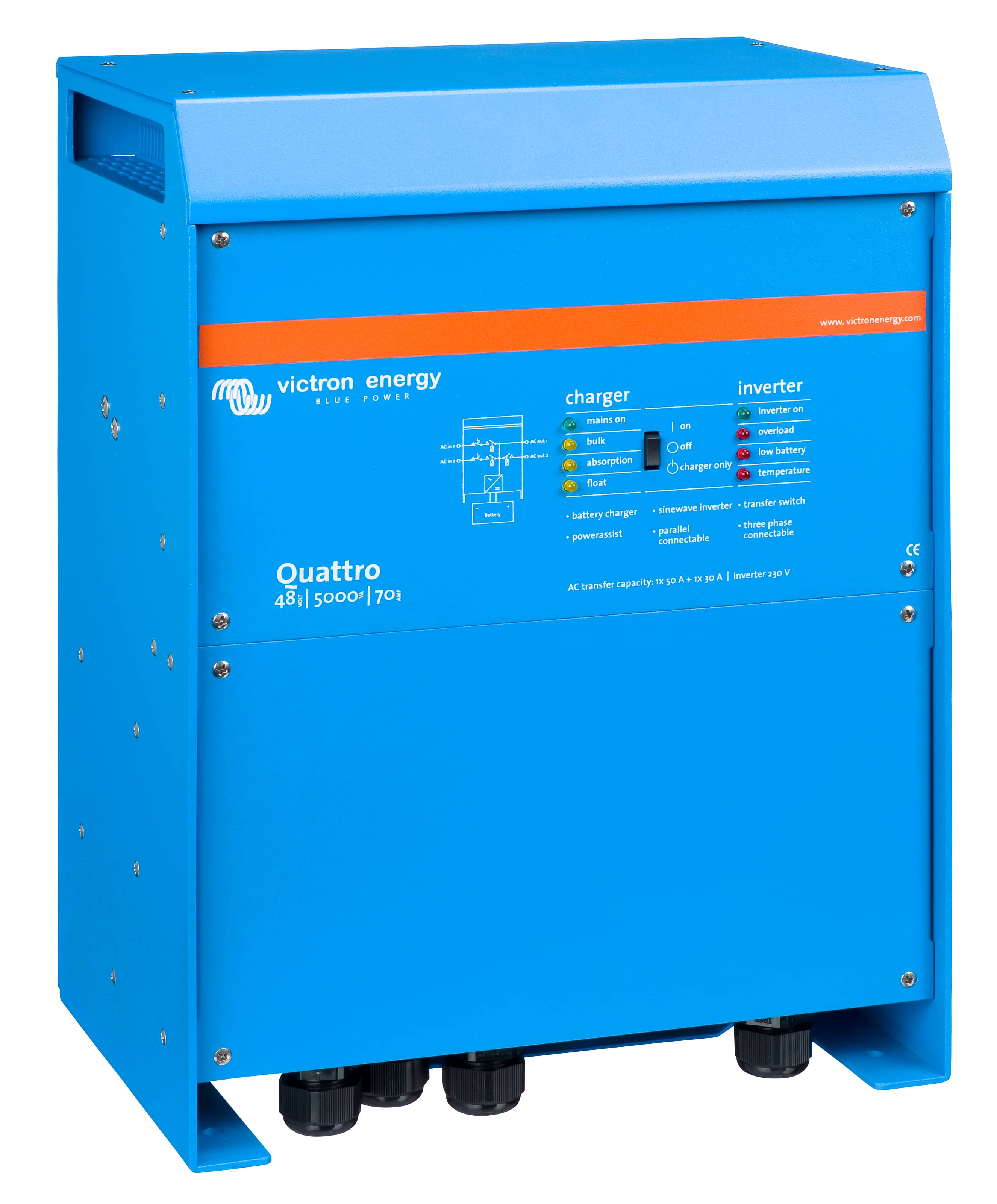 Quattro 48V 5000VA 70-50A 230 VAC (right) thumbnail