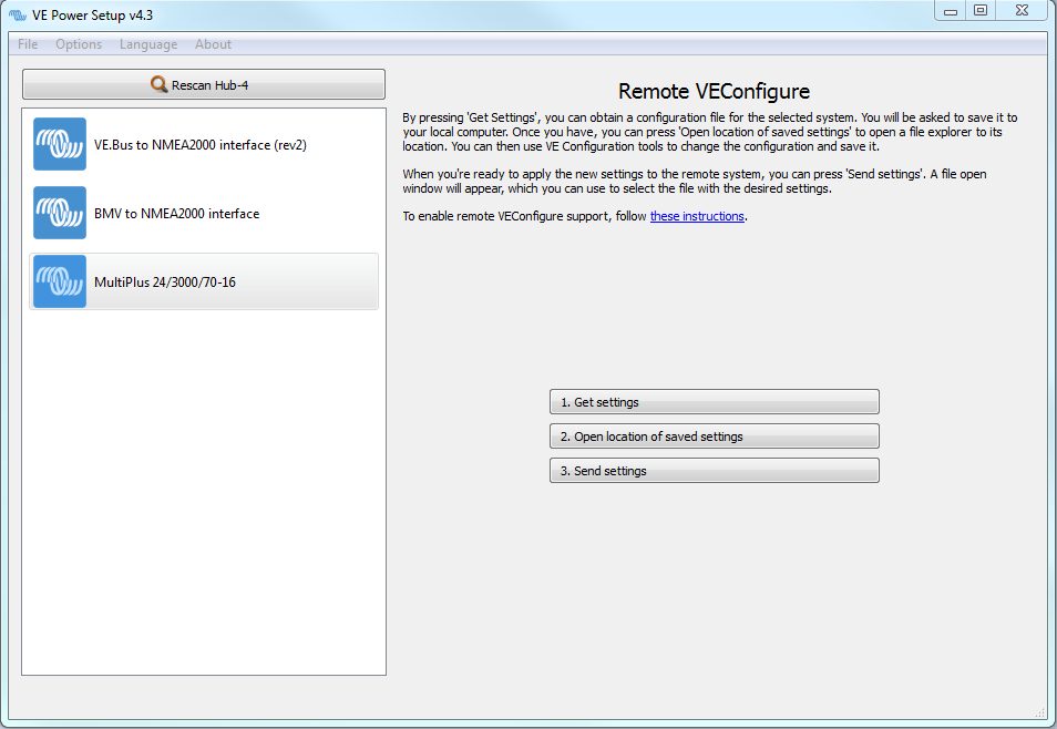 Power settings explorer