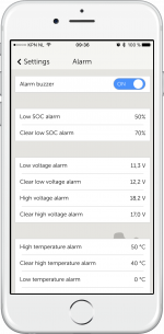 VictronConnect - BMV alarm settings