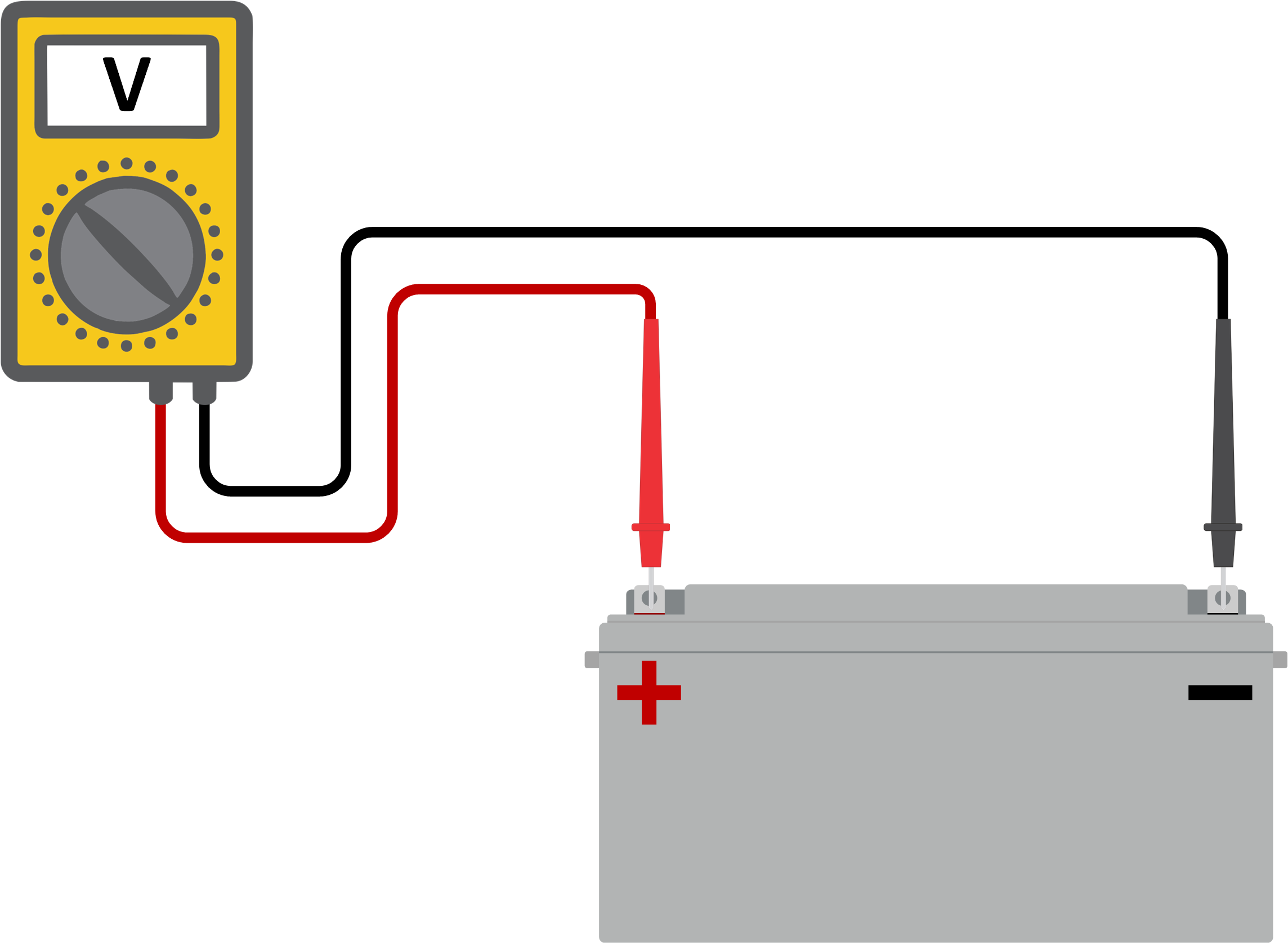 Measuring battery voltage at the Battery